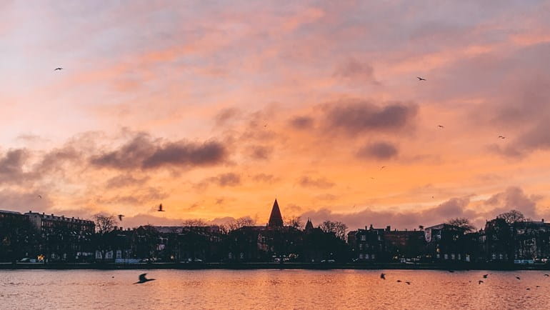 Solnedgang ved Søerne i København | Photo by: Martin Auchenberg | Source: VisitCopenhagen